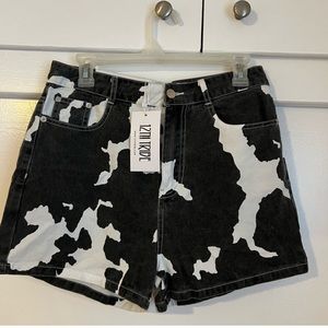 12th Tribe Midland Cow Print Shorts M/L
